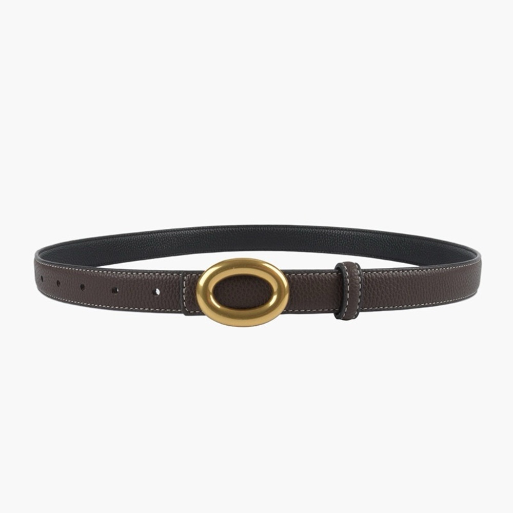 NEW✨Dark Brown Leather Belt*Minimalist Everyday Casual Genuine Leather Belt